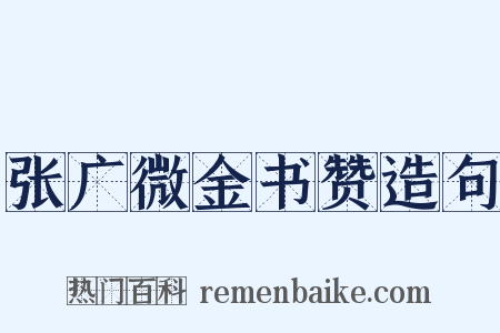 张广微金书赞造句是什么意思的图片